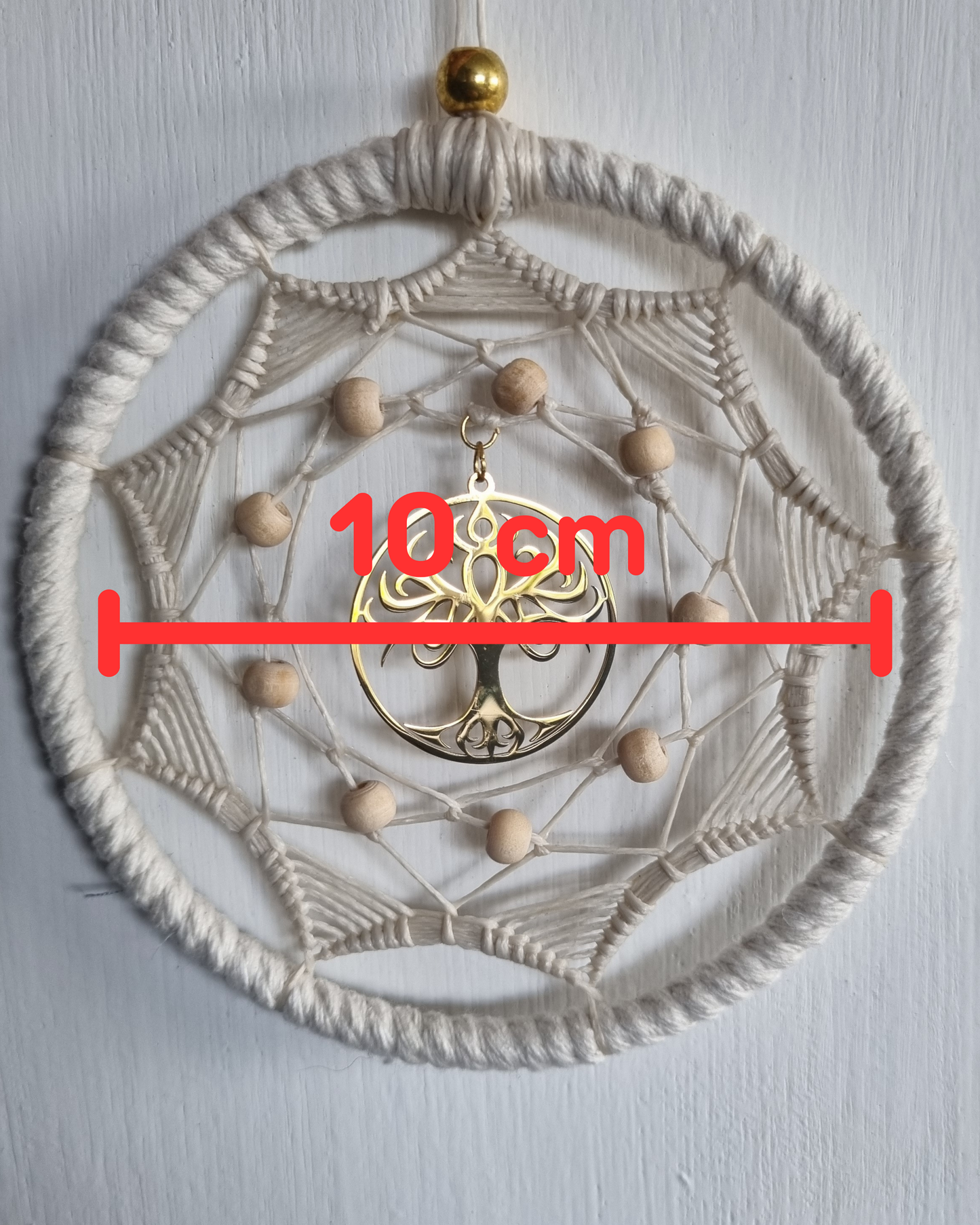 Crann Mandala White-Golden Ø10cm (3.9in)