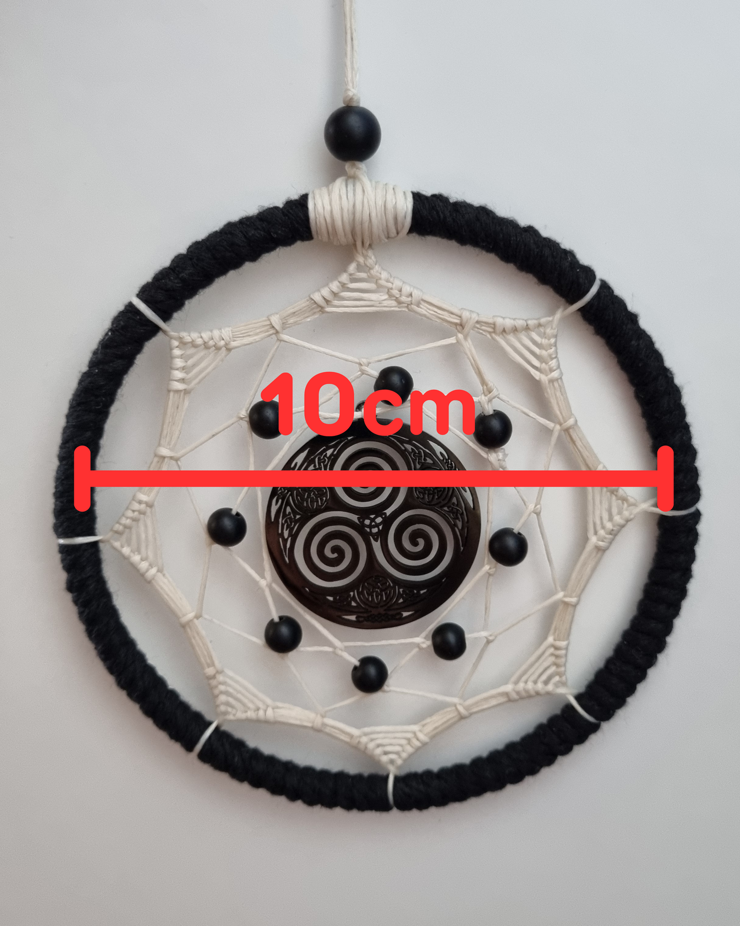 Triskele Mandala Black-White Ø10cm (3.9in)