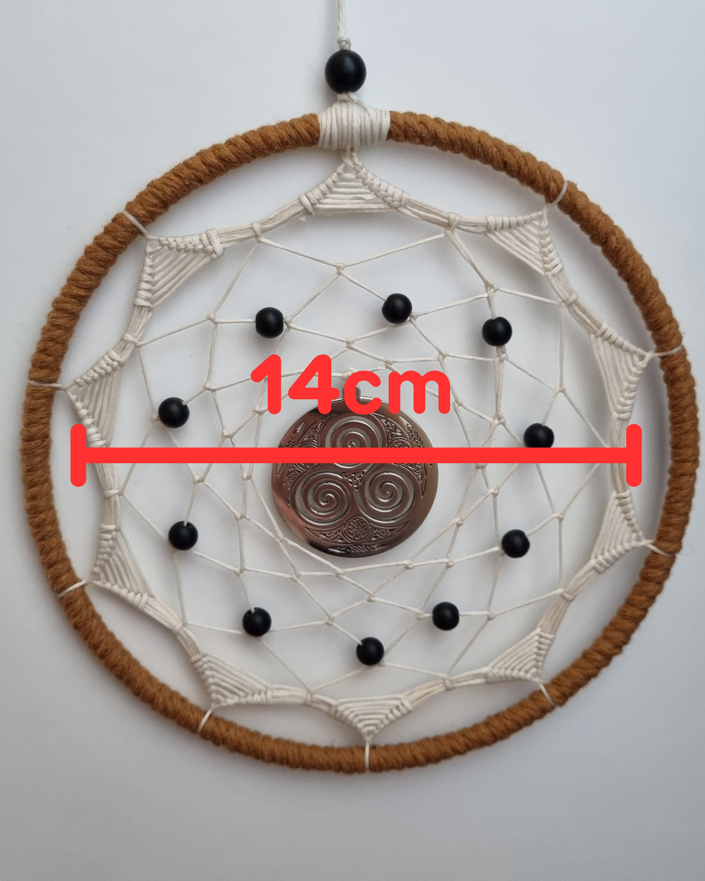 Triskele Mandala Brown-White Ø14cm (5.5in)