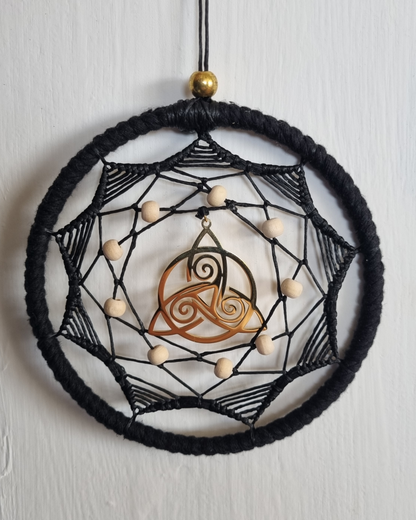 Triquetra Mandala Balck-Golden Ø10cm (3.9in)