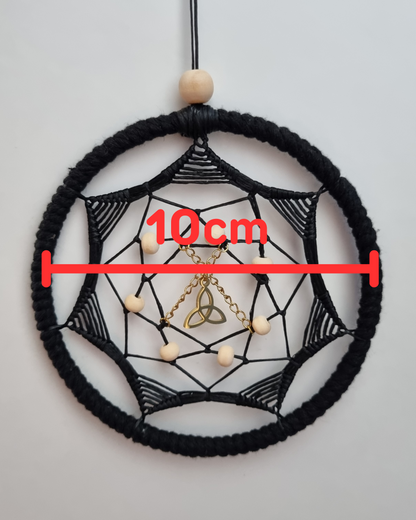 Triquetra Mandala Black-gold Ø10cm (3.9in)