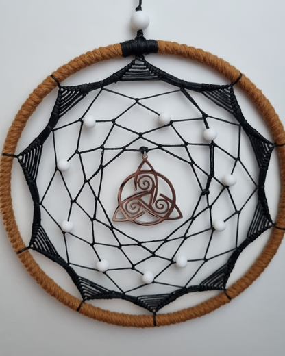 Triquetra Mandala Brown-Black Ø14cm (5.5in)